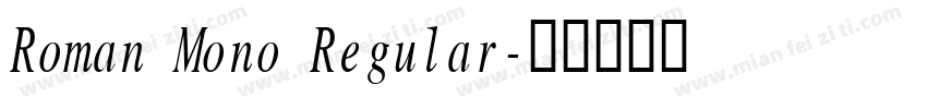 Roman Mono Regular字体转换